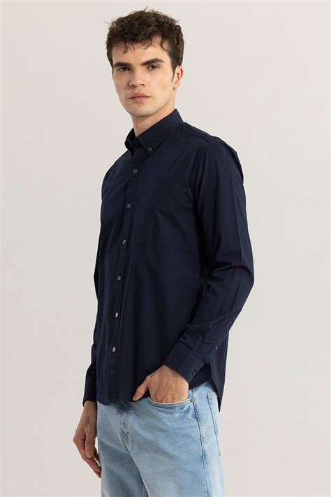 Buy Men's Minimalist Elegance Navy Shirt Online | SNITCH