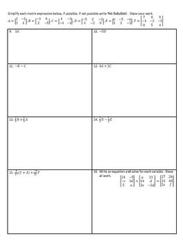 Scalar Multiplication of Matrix Worksheet Simple 的图像结果