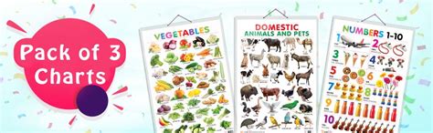 Early Learning Educational Charts for Kids (Vegetables, Domestic ...