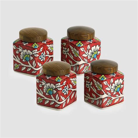 ExclusiveLane 'Mughal Cuboidal' Floral Handpainted Multi Utility ...