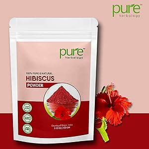 Pure Herbology Pure & Natural Hibiscus Flower Powder for Face Packs and ...