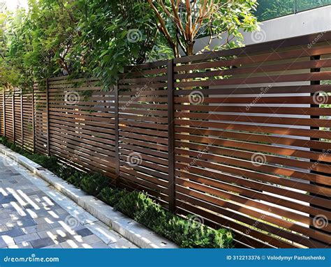 Horizontal Slat Wood Fence Royalty-Free Stock Image | CartoonDealer.com ...