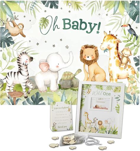 Buy Kate Aspen Safari Baby Shower Decorations Guest Book Alternative ...