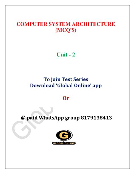 CSA Unit 2 (mcq's) - Exams - COMPUTER SYSTEM ARCHITECTURE (MCQ’S) Unit ...