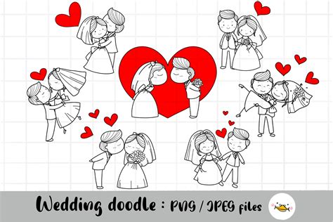 Wedding Stick Figure Clipart Grafika przez auntiesduck · Creative Fabrica