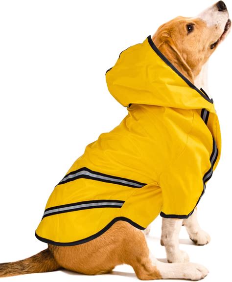 Nobleza Dog Raincoat Waterproof Dog Coat with Hood & Harness Hole ...