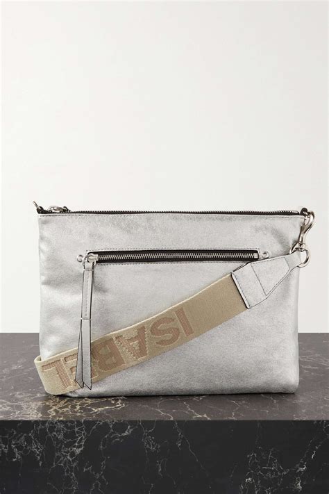 Silver Nessah Metallic Leather Shoulder Bag - Editorialist
