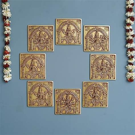 Buy eCraftIndia Golden Square Shape Brass 8 Avatars of Goddess Laxmi ...