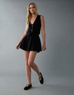 Buy American Eagle Women Black Embroidered Mini Skirt Online - 39964045