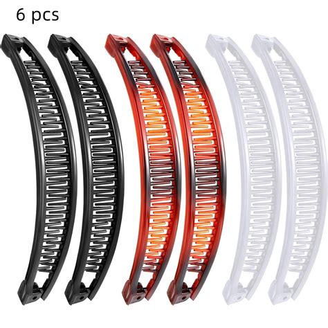 Happon Set of 6 Vintage Large Banana Hair Clips for Women, Suitable for ...