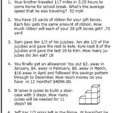 Image result for Grade 7 Math Word Problems