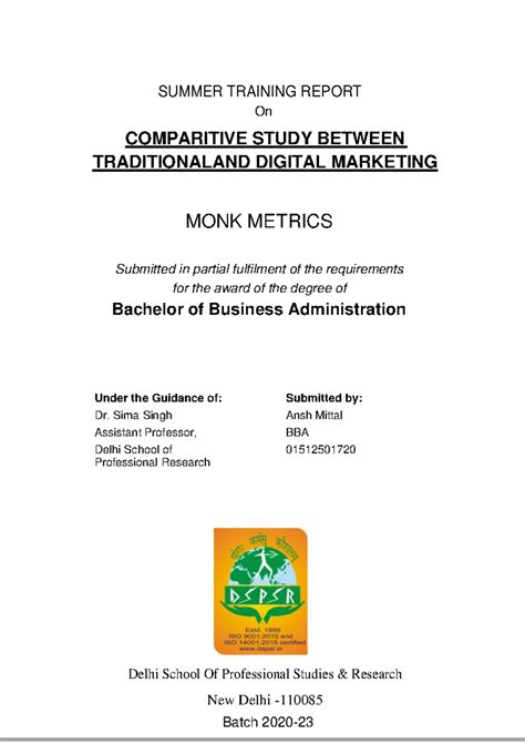BBA Internship Report: Comparative Study of Traditional & Digital ...