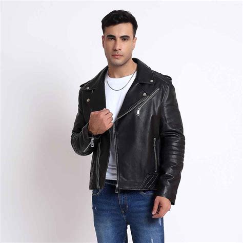 Buy Leather Jackets for Men - Black Bomber Jackets online | SaintG ...