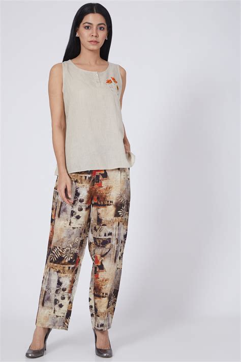 Collage Digital Print Pants – Linen Bloom store