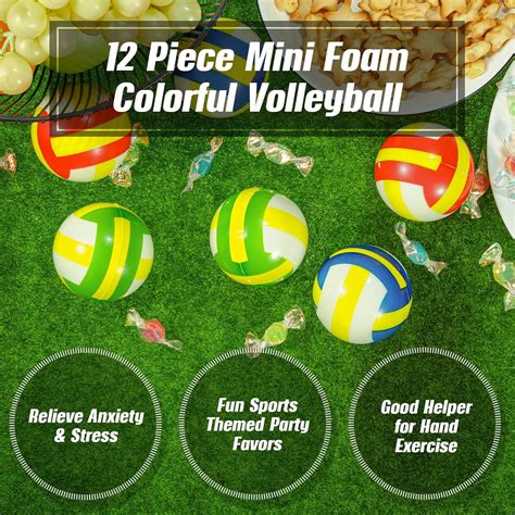 Buy 12 Pieces Mini Volleyball Stress Balls Bulk 2.5 Inch Foam Sports ...