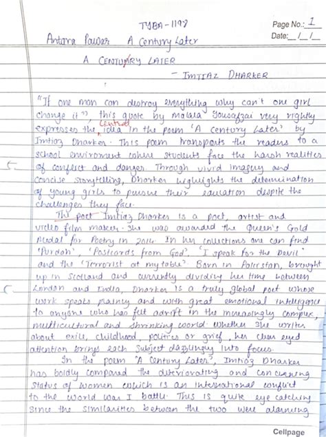 A century later - Bachelor of Arts - Studocu