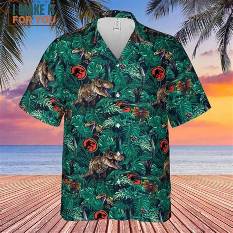 Dinosaurs Tropical Jurassic Park Hawaiian Shirt, Funny Aloha Shirts for Men