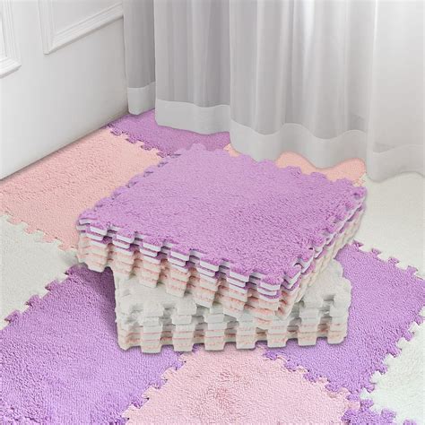 Amazon.com: Amylove 18 Pcs Plush Foam Floor Mat Square Interlocking ...