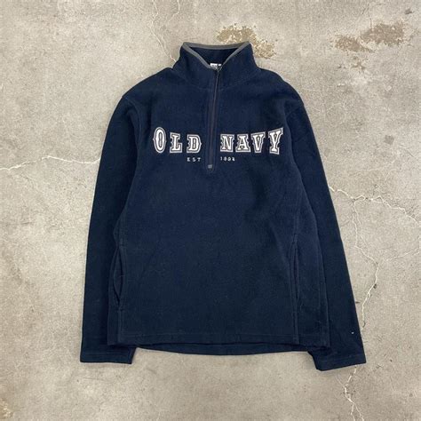 Vintage Old Navy fleece quarter zip sweater y2k 90s... - Depop