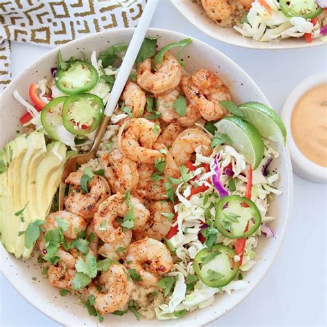 Shrimp Taco Bowl with Creamy Chipotle Sauce | Recipe Cart | Recipe Cart