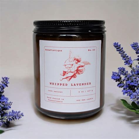 Whipped Lavender Soy Wax Candle: Vintage Cherub, Aromatherapy Scent ...