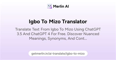 Igbo to Mizo Translator