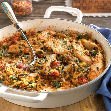 Chicken and Orzo Skillet Recipe | Taste of Home