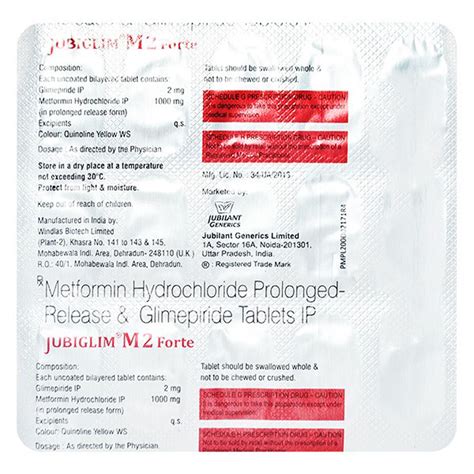 Jubiglim M2 Forte Tablet | Uses, Side Effects, Price | Apollo Pharmacy