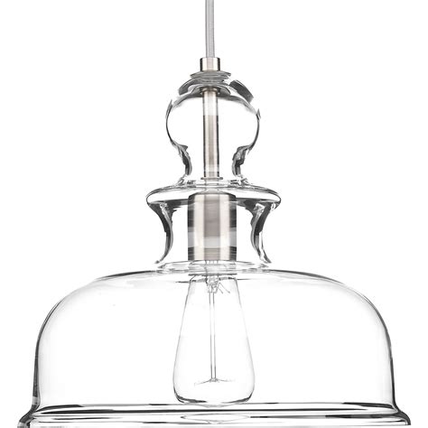 Progress Lighting Staunton Brushed Nickel Traditional Clear Glass Bell ...