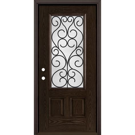 Masonite Iron Springs 36-in x 80-in Fiberglass 3/4 Lite Right-Hand ...