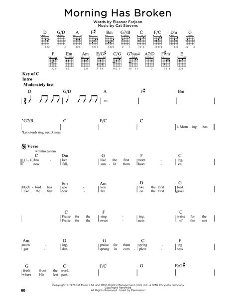 Morning Has Broken by Cat Stevens - Guitar Lead Sheet - Guitar Instructor