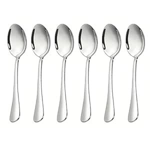 NFI essentials Stainless Steel Spoon Set of 6, 18 cm Table Spoons Set ...