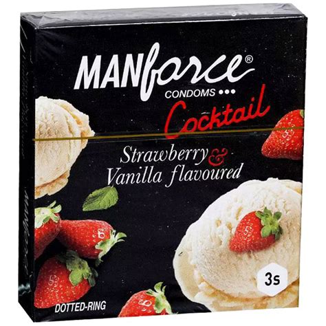 Manforce Cocktail Strawberry & Vanilla Flavour Condoms, 3 Count యొక్క ...