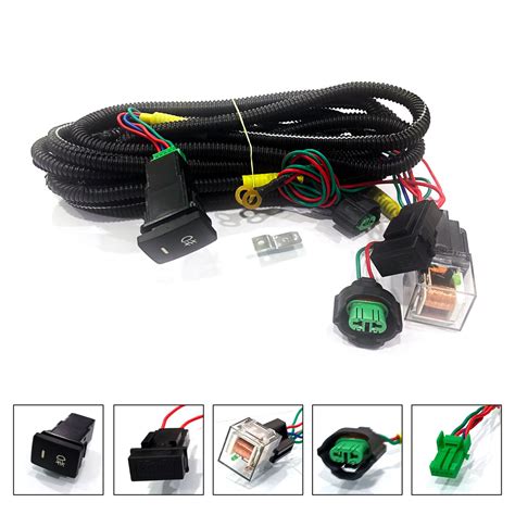 Fog Light Lamp H8 Wiring Kit Harness Socket Wire Connector With 40A Re ...