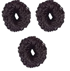 L'Amour Hair Extension Hair Bun Ruffle (Black)-3 Pieces : Amazon.in: Beauty