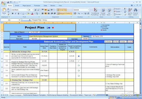 New Project Management Performance Template 的图像结果