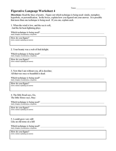 Figurative Language Worksheets | Reading Activities