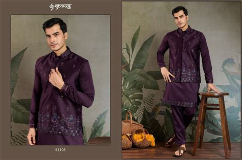 SHUBHVASTRA MAHARAJA MODE DESIGNER MENS WEAR KURTA KOTI WITH BOTTOM SET ...