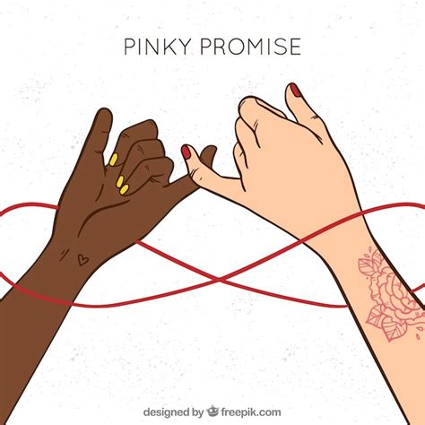 Hand getekend pink beloof concept | Gratis Vector