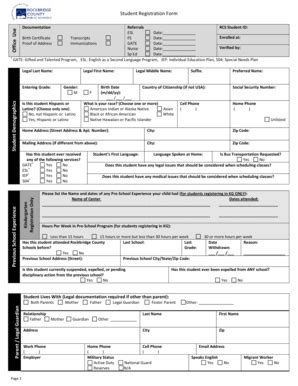 Student Registration Form - Blank Fillable Template | Fill Out, Print ...