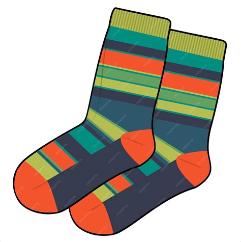 Premium Vector | Trendy pair of socks with color block in editable ...