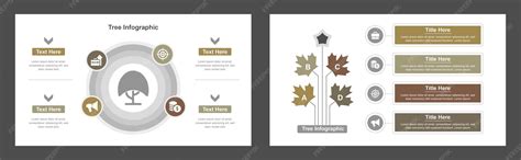 Business process tree infographic presentation with leaf diagram and ...