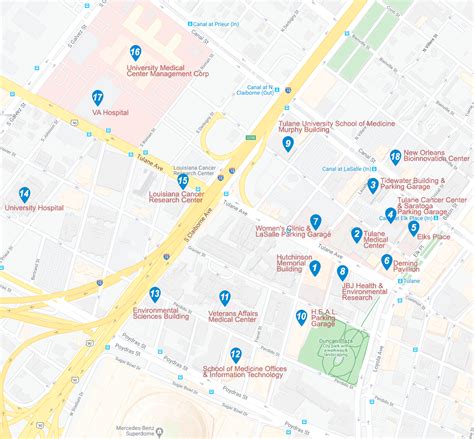 Health Sciences Center Campus Map | Tulane School of Medicine