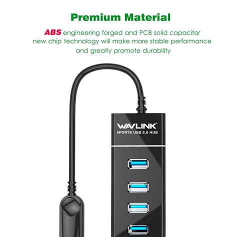 Buy Wavlink 4-Port USB 3.0 Hub, High Speed Data Transfer Rate up to ...