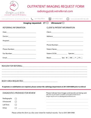 Fillable Online radiologydcvetreferral - Bowie, MD Fax Email Print ...