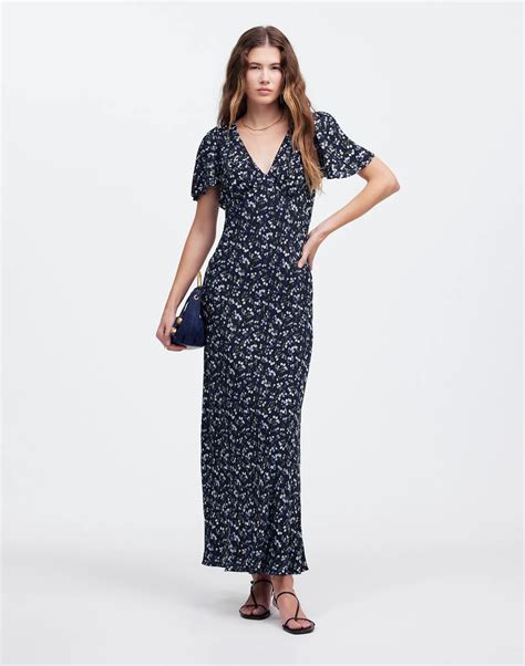 Seamed Flutter Sleeve Maxi Dress | Madewell