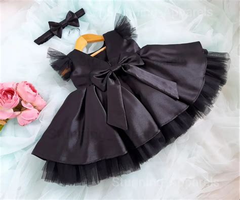 Designer Black Satin Partywear Frock
