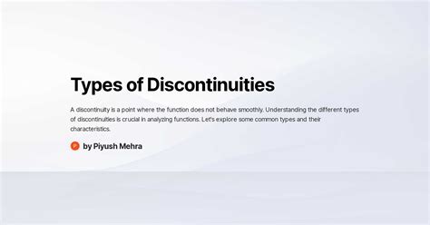 Types of Discontinuities