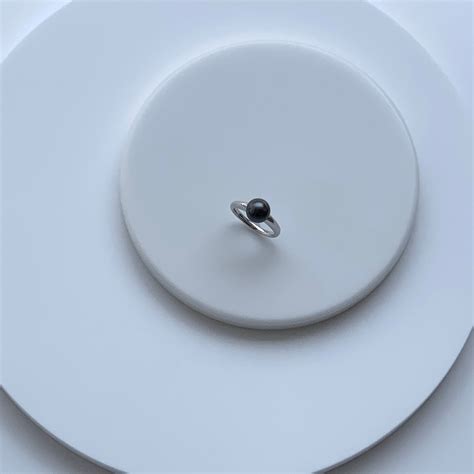 Black perle moyen ring・K18YG / Pt900・ | r.