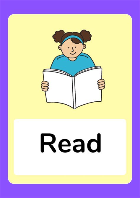 Flashcards: Verbs: Action Words Flashcard - English Grammar Class 4